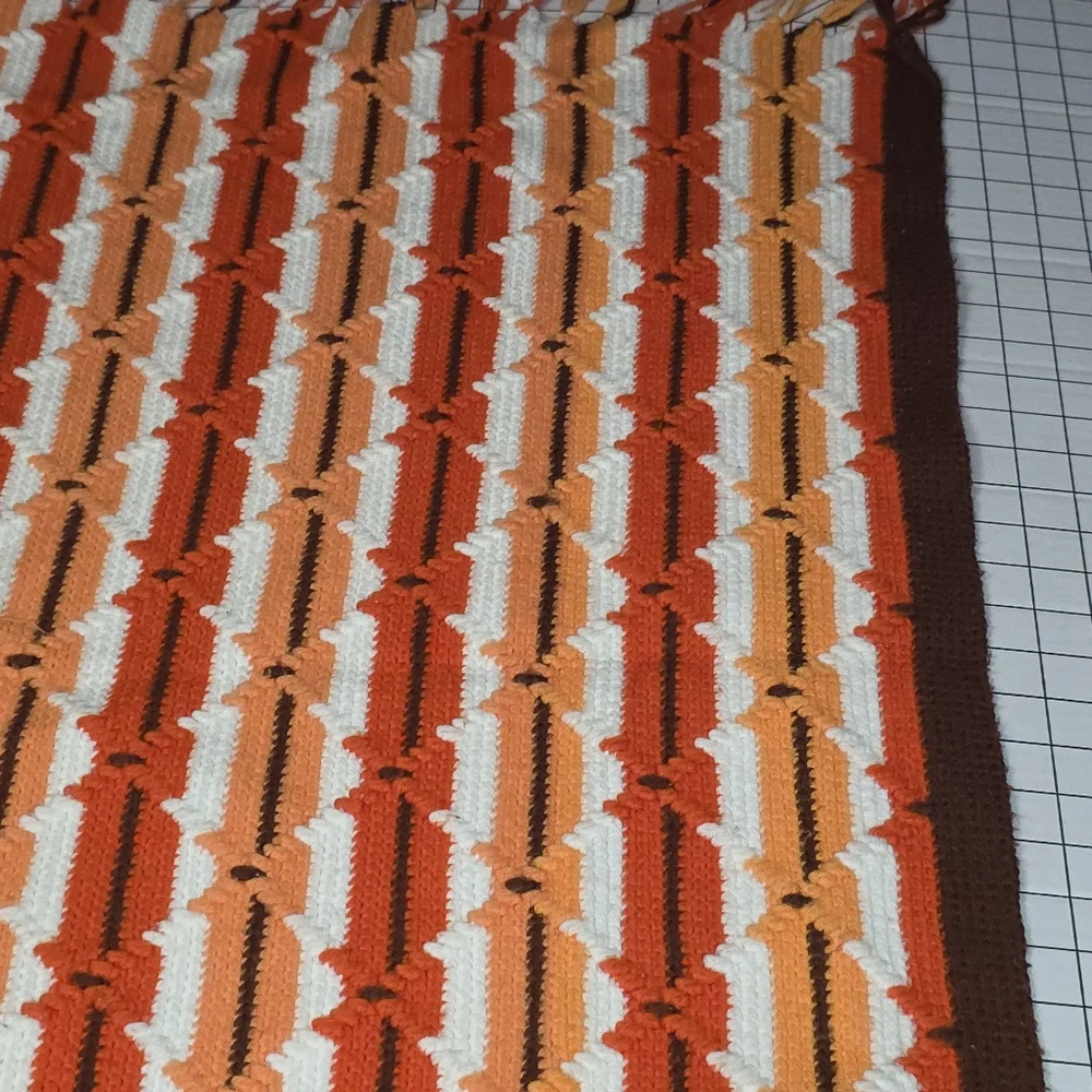 Handmade Crotchet Afghan Throw Blanket‎ - Preloved and Vintage late 70s
